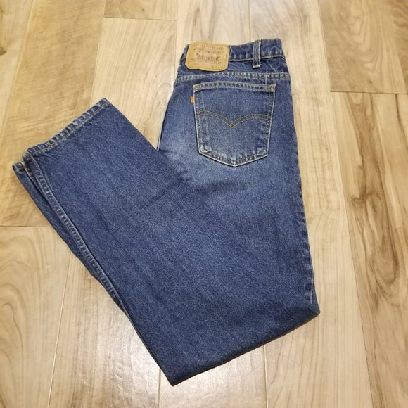 Vintage LEVIS 509 Orange Tab Blue Jeans Mens 34x30 Actual 33x29.5 USA Made - Picture 7 of 10